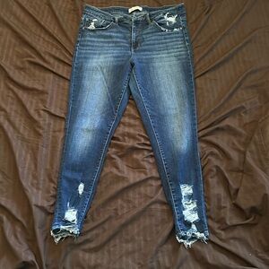 Bke, distressed skinny jeans, size 32